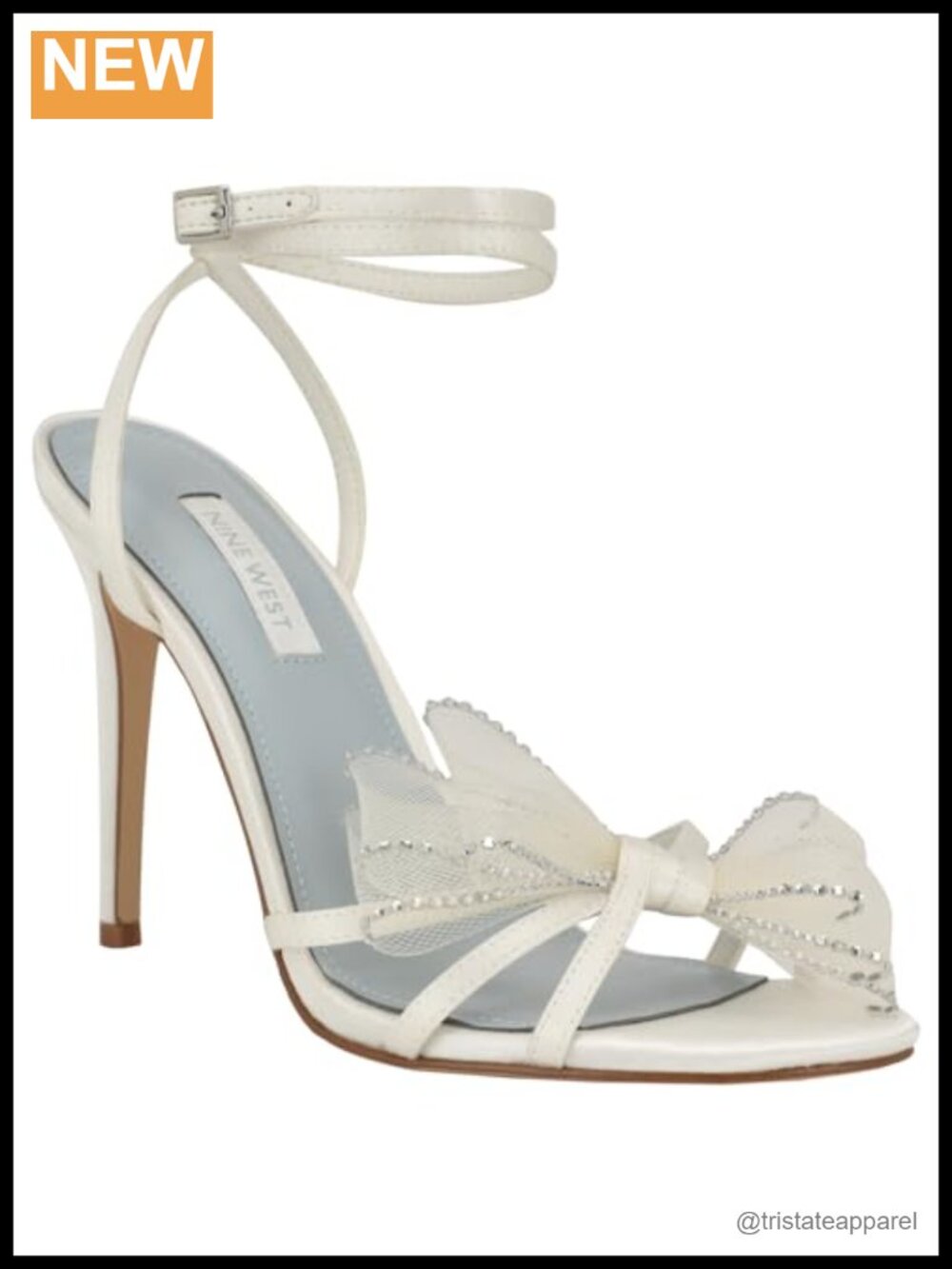 Nine West Minky Bridal Satin Stiletto Heeled Sandals Ankle Strap Formal